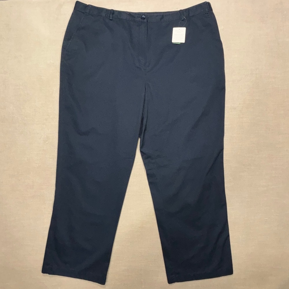 L.L.Bean Classic Fit Wrinkle Free Cotton Pants Womens Size 22W Plus